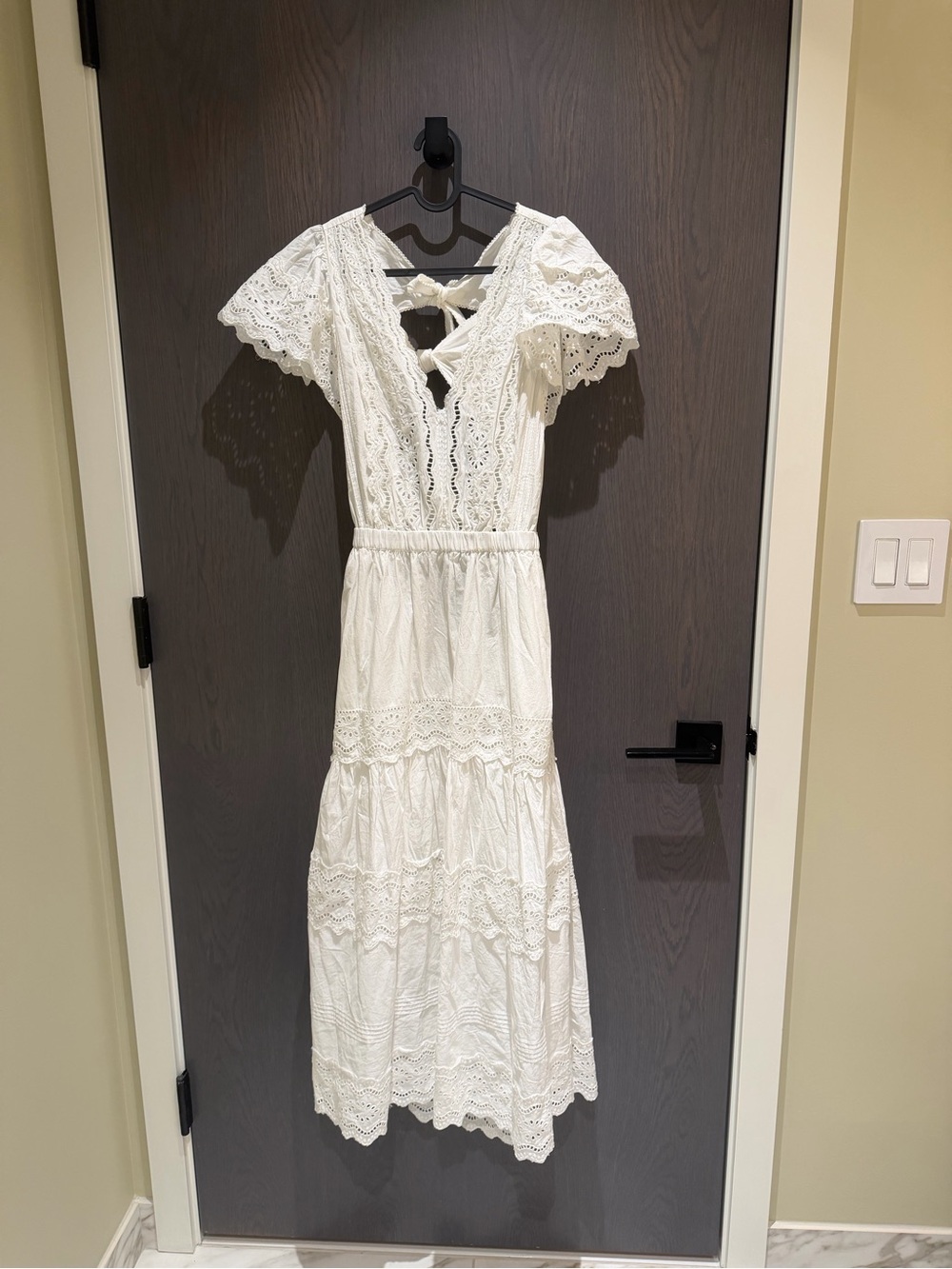 NWT Sea Georgina Eyelet Flutter Sleeve V-Neck Dress
